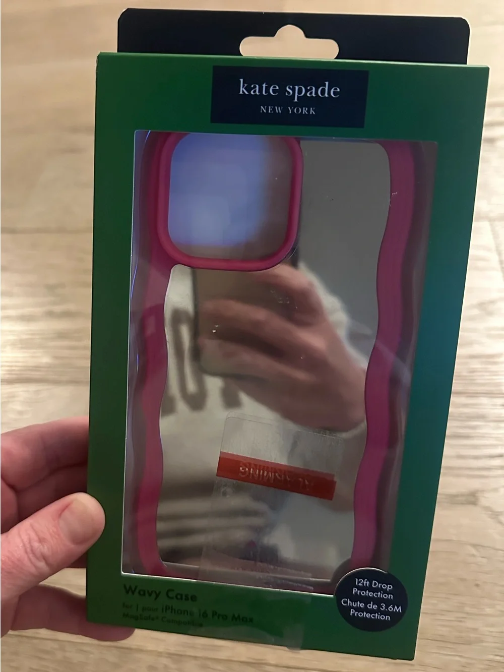 Kate Spade  ❤️ iPhone 16 Pro Max Pink mirrored Wavy Case /MagSafe  NIB